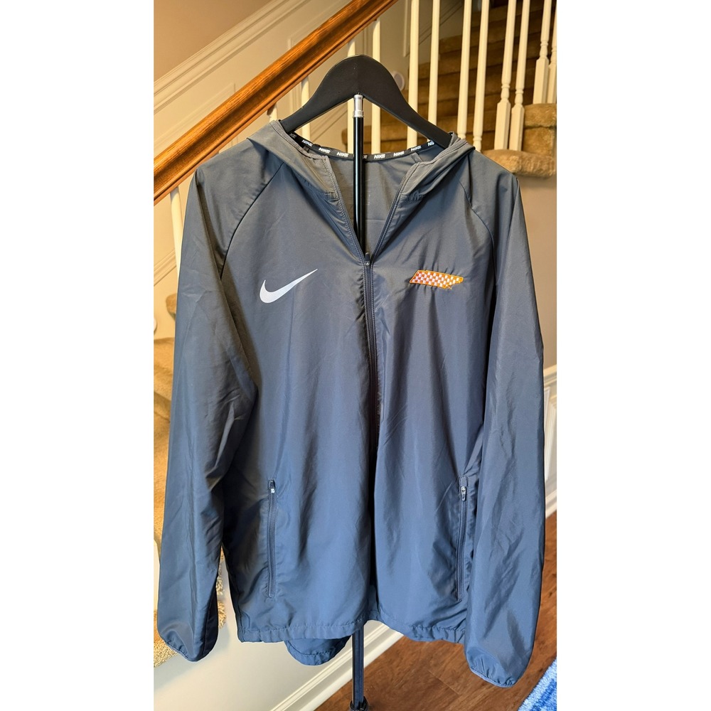 Nike Tennessee Volunteers UT Vols Full Zip Hooded Windbreaker Jacket Grey Large